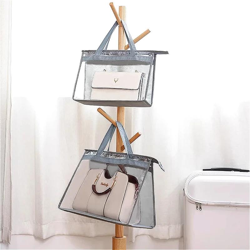 Пылесборники для сумок, прозрачные кошельки, органайзер для хранения в шкафу, подвесная сумка на молнии для хранения сумок