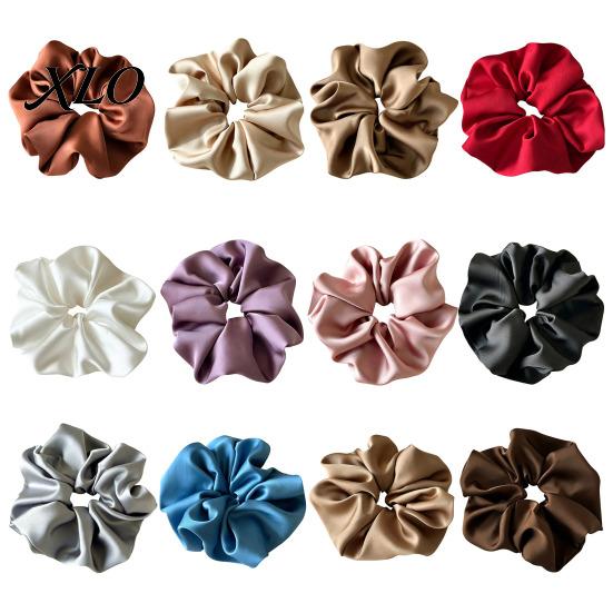 Minimalist Hair Scrunchies for Gifts Satin Scrunchies, High Elasticity Ties Women Girls, Non Slip Band, Elegant Styling Solid Color Ponytail