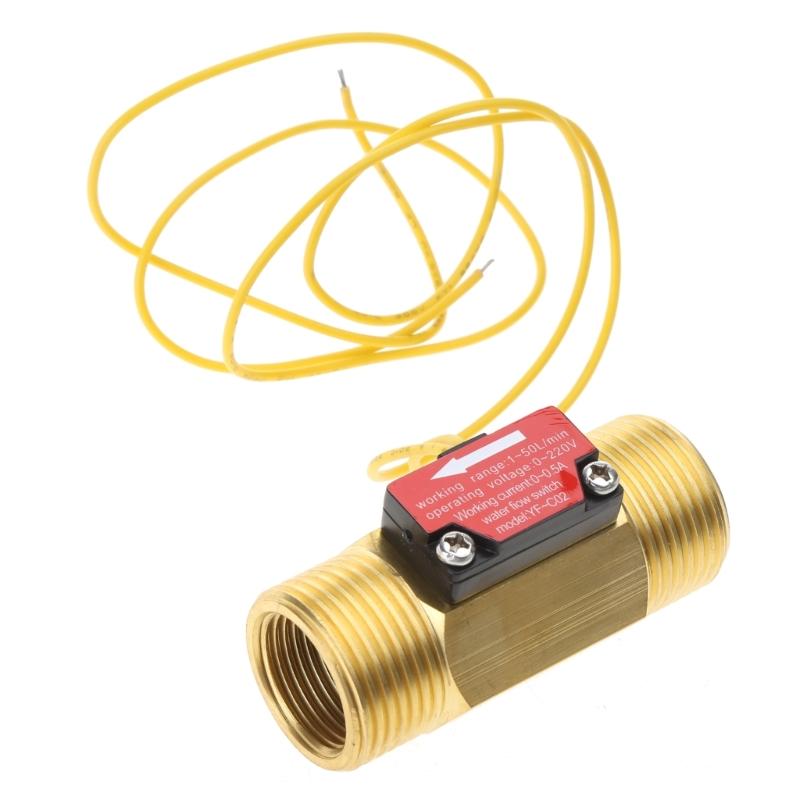 High Performances DN20 Water Flow Brass Water Flow Switchs 1.5-50L/min Water Flows Control Liquid Flowmeter A0KF