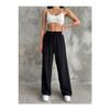 Women's Black Elastic Waist Palazzo Pants