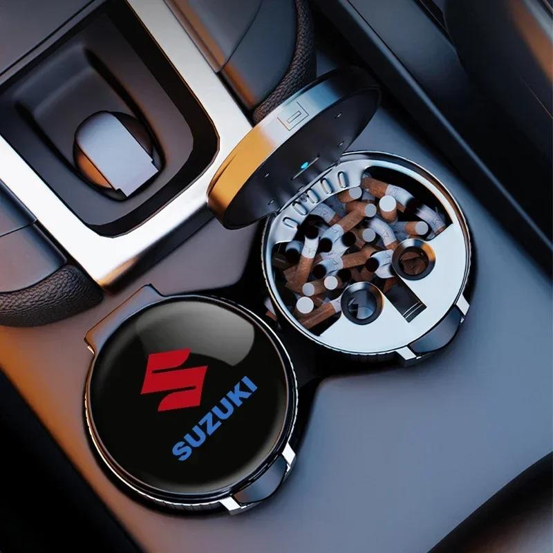 Portable Auto LED Ashtray With Blue Light Car Styling Smokeless Ash Tray For Suzuki JIMNY grand vitara sx4 swift Alto