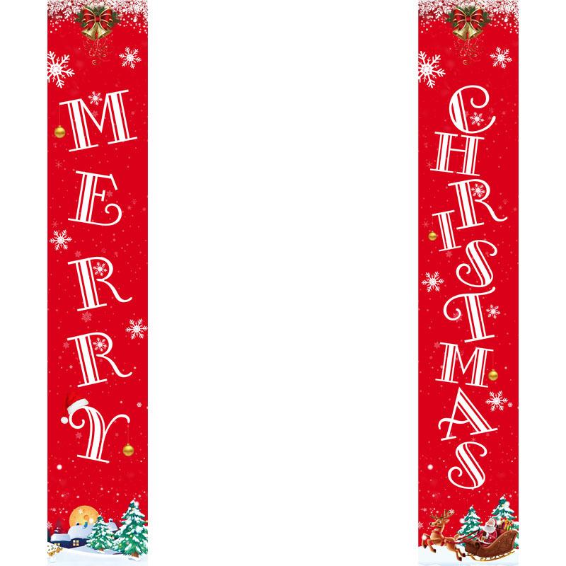 1 пара, простая установка, декоративный практичный изысканный рождественский тематический подвесной баннер на входную дверь, куплет