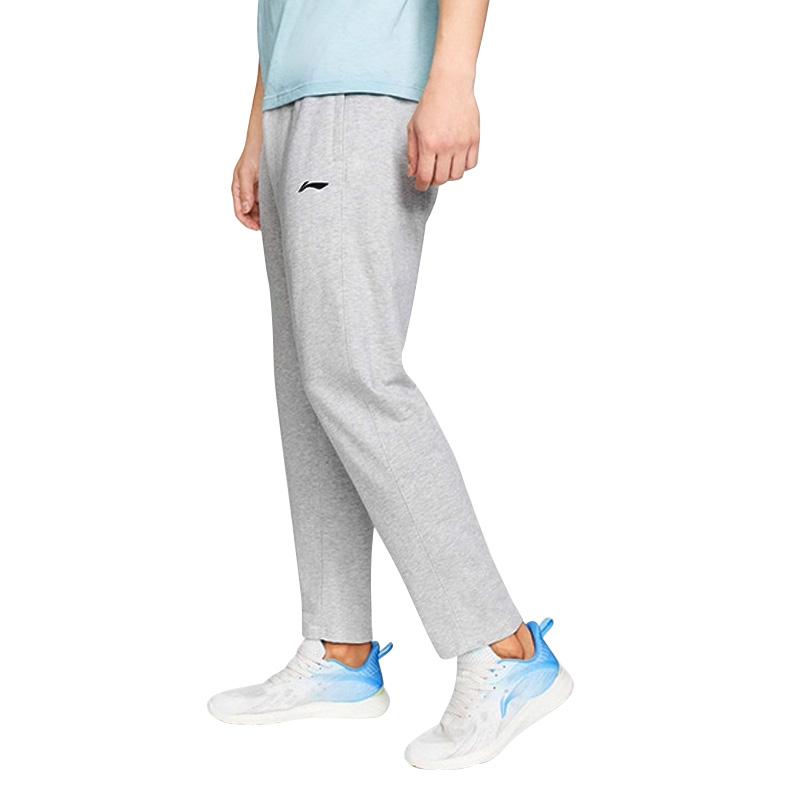 Логотип Li Ning Дышащие Удобные Студенческие Универсальные Повседневные Брюки Спортивные Брюки Прямого Покроя на Шнуровке Унисекс AWDU24-1