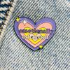 New Enamel Pin Cute Heart Emotionally Exhausted Saying Metal Pin Gift Birthday Pack of 1