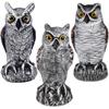 3 Pack Bird Scarecrow Fake Horned Owl Decoy, Plastic Owl Bird Deterrents, Halloween Outdoor Decoration, Nature Enemy Pest Repellent