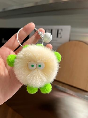 Милый мех кролика выдры, маленький брикет, автомобильный брелок, подвеска, корейская сетка, плюшевая школьная сумка знаменитостей, подвесной подарок