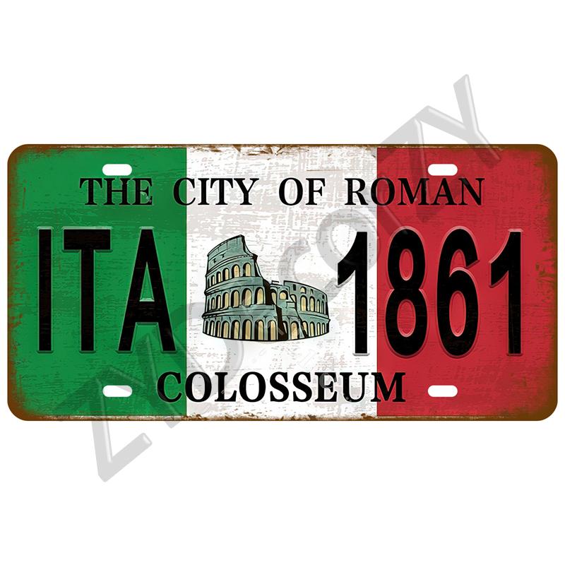 Plaque Israel Spain France Home Metal Sign Germany Craft Bar Decor Tin Sign USA Country Flag Tinplate Plate For Wall Restaurant