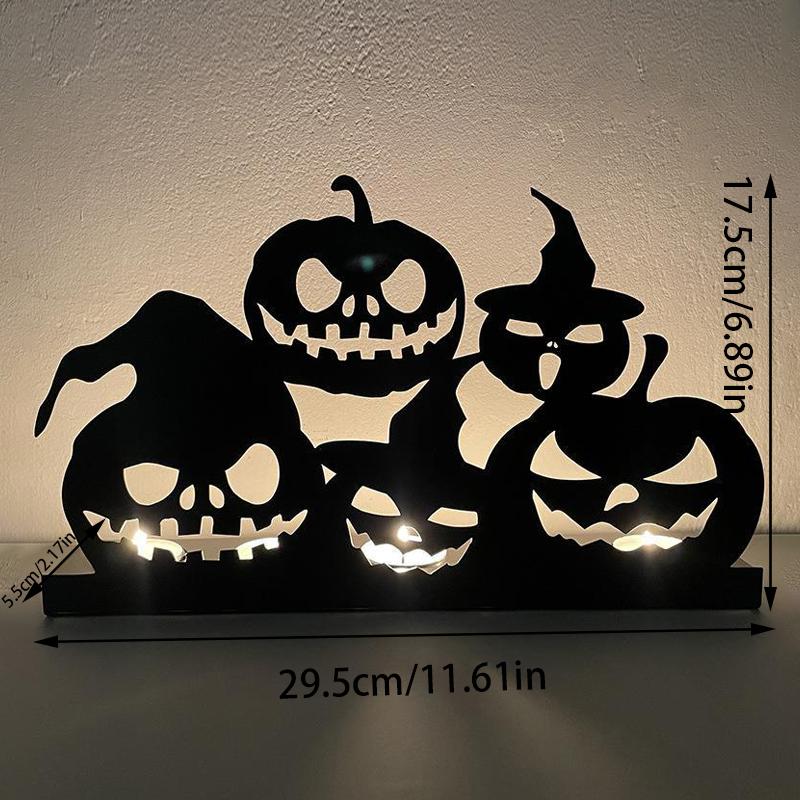 Железный художественный полый подсвечник в виде тыквы, лампа в виде тыквы, скелет, подсвечник