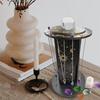 Rotating Crystal Display Stand, 360Degree Rotatable Base, Zodiac Sign Wood Pendulum Holder for Home and Office Decors