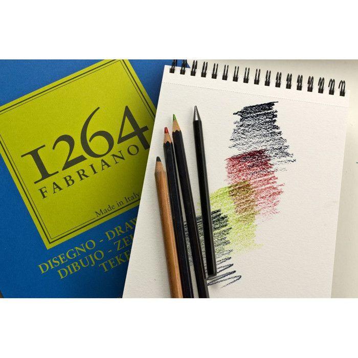 FABRIANO 1264 Bloc Papier Dessin A3 180g - Spiral haut - 50fl 29,7x42