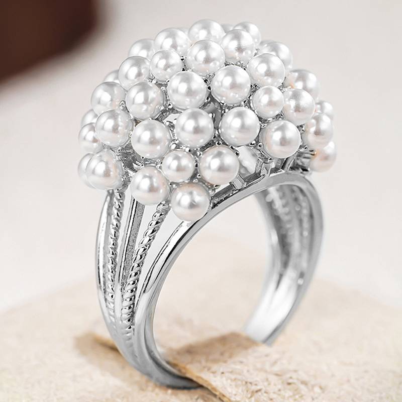 Xiaomi Huitan Special Women Ring White/purple Imitation Pearl Fashion Gold Color Party Accessories for Lady Gorgeous Wedding Jewelry