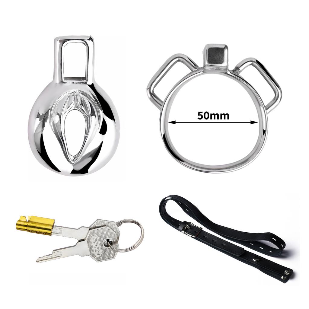 Мужской носимый замок целомудрия из нержавеющей стали, металлическая клетка для пениса, кольцо для пениса, удерживающее раб, секс-игрушки, носилки для мячей