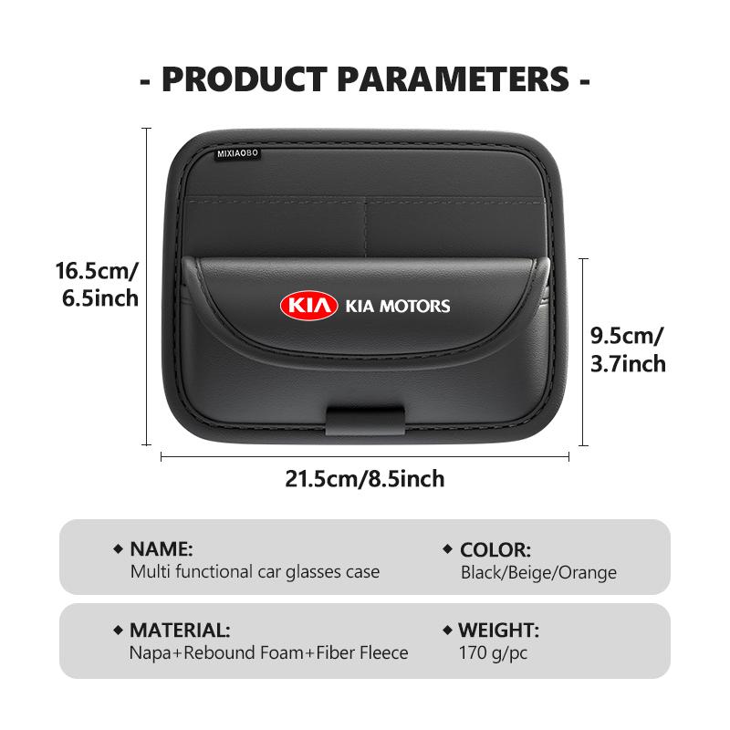 XIOU7 For KIA Car Sunshade Glasses Clip Storage Artifact Card Bag Ticket Box Sorento Stinger Soul Spectra Niro Cadenza Sephia