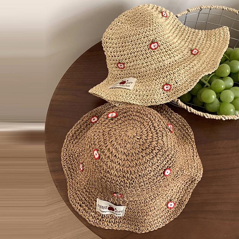 Sweet Vacation Leisure Handmade Straw Hat For Women Girls Breathable Summer Sun Hat Foldable Able Sunscreen Hat Gifts