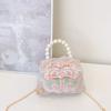 Embroidered Pearl Lace Chain Childrens Crossbody Bag Suitable Daily For