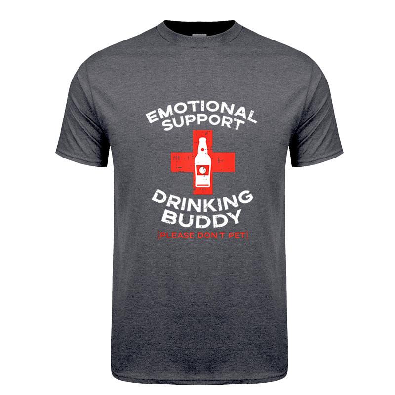 Summer Casual Unisexs Tshirt Emotional Support Drinking Buddy Adult Funny Drinking T Shirt Unisex Tops Tee DY317