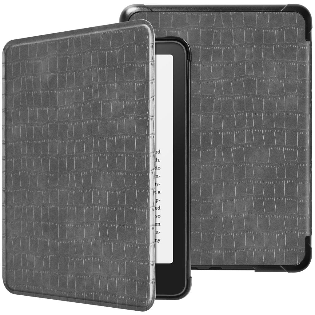 Чехол для Kindle Paperwhite 12-го поколения, 7 дюймов (Выпуск 2024 г.) - Стильный противоударный жесткий чехол из синтетической кожи под крокодила