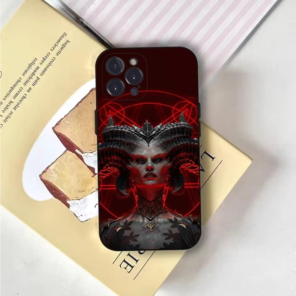 L-Lilith D-Diablo 4 Чехол для телефона Чехол для телефона Для iPhone 16,15,14,13,12,11,Pro,X,XS,Max,XR,Plus,Mini Мягкий черный чехол
