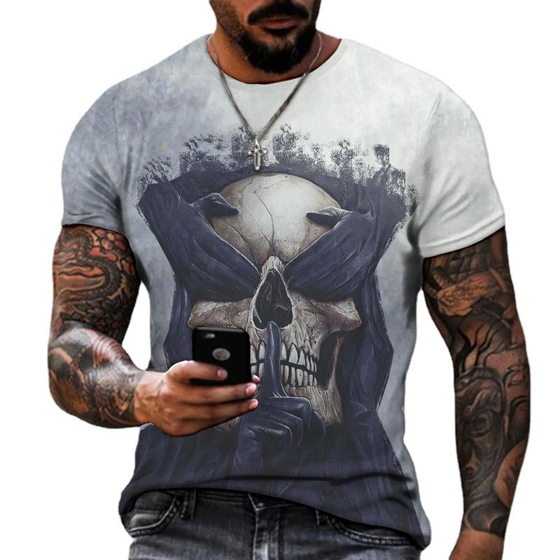 Skeleton 3D T Shirt Men O Neck Short Sleeve Summer Tops Mens Print Tee Shirts