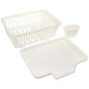 Sanko Plastic (Made in Japan) Dish Drainer, Ryu No.1, Vertical, with Chopstick Holder, Pearl White