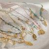 Минималистичное Ожерелье с Ракушками Регулируемая Длина Цветной Шнурок Подвеска из Нержавеющей Стали Ожерелье Повседневная Бижутерия