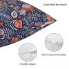 Swedish Birds Dark Blue Pillowcase Polyester Linen Velvet Pattern Zip Decor Sofa Cushion Case