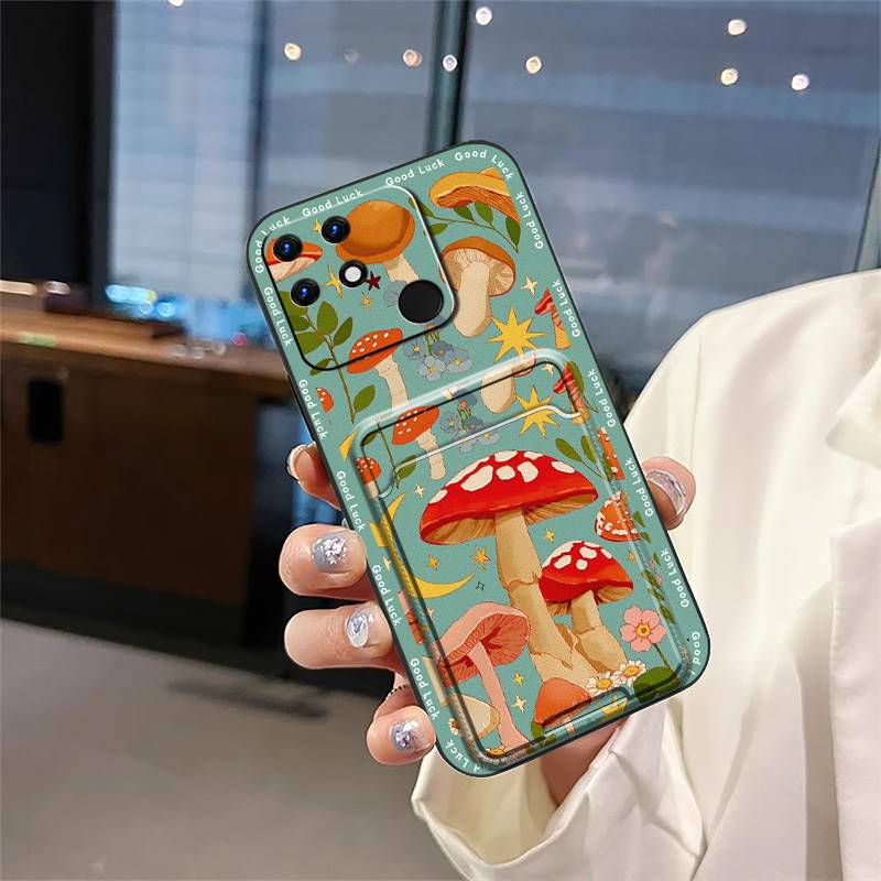 Слот для карт Задняя крышка Чехол для телефона Для OPPO Realme Narzo 50A защитный Прочный Грязеотталкивающий Мультяшный ТПУ Ударопрочный Милый