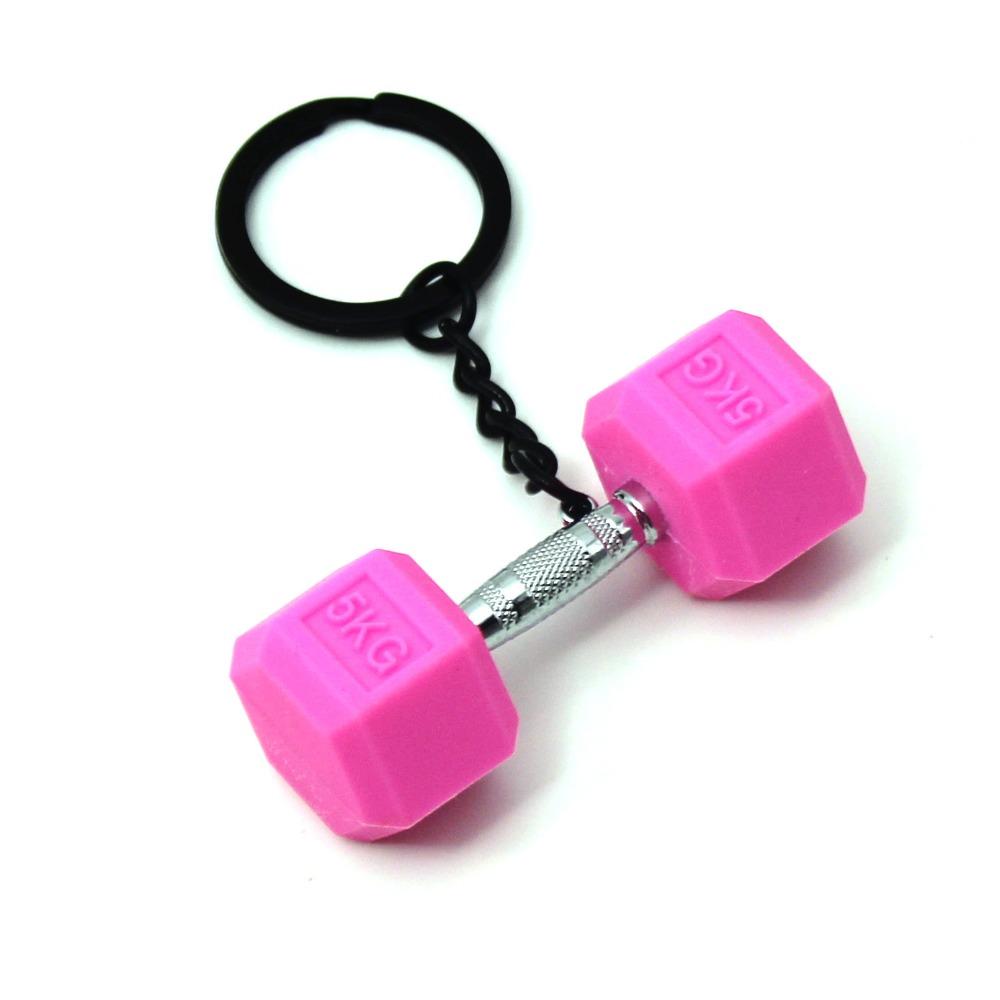 Hanging Ornament Sports Key Ring Fitness Equipment Barbell Pendant Dumbbell Keychain School Bags