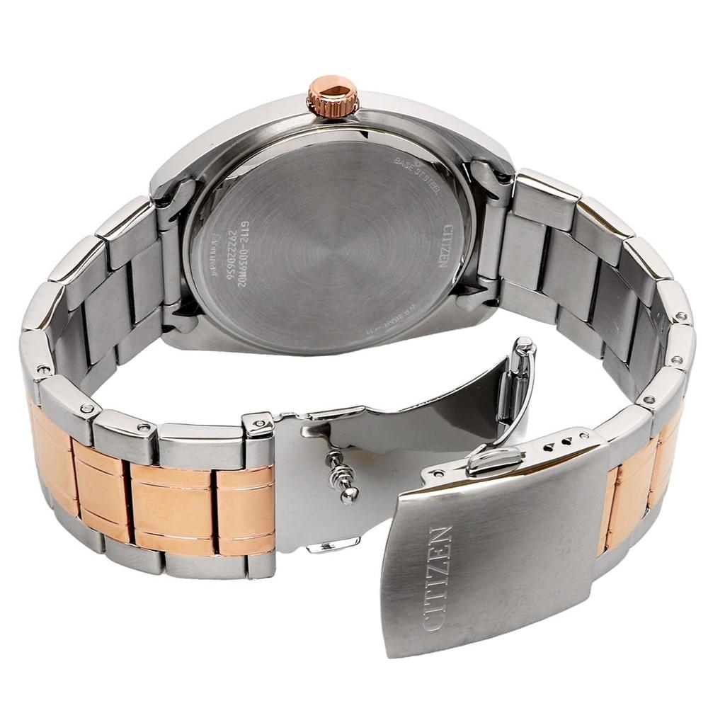 Citizen Часы Citizen из нержавеющей стали, металлический комбинированный ремень, серебро, розовое золото, черный, мужские, двухцветные BI5104-57E [предмет]