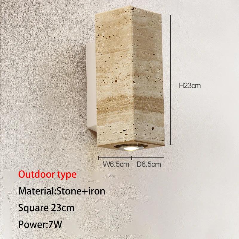 Желтый травертин в японском стиле в стиле ваби-саби, прикроватная лампа для спальни, гостиная, вилла, внутренний двор, балкон, фоновая люстра