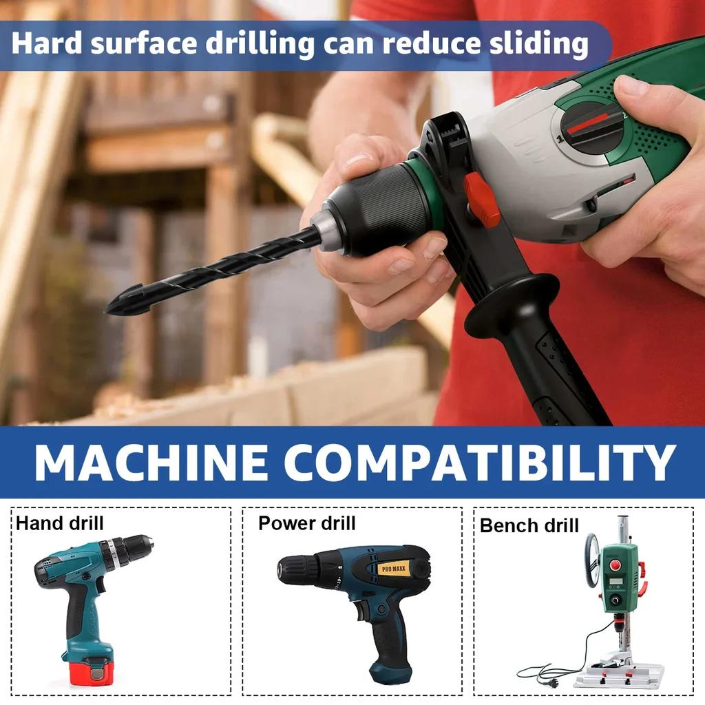 Многофункциональное треугольное сверло Набор алмазных сверл Керамическая плитка Бетон Кирпич Дерево Стекло Дырокол Пила Металлическая дрель