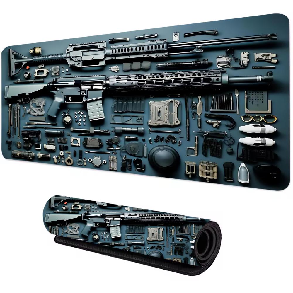Firearms Mouse Pad Large Computer Office Game Table Mats XXL Rubber Antislip Gaming Keyboard Mousepads Long Desk Pads