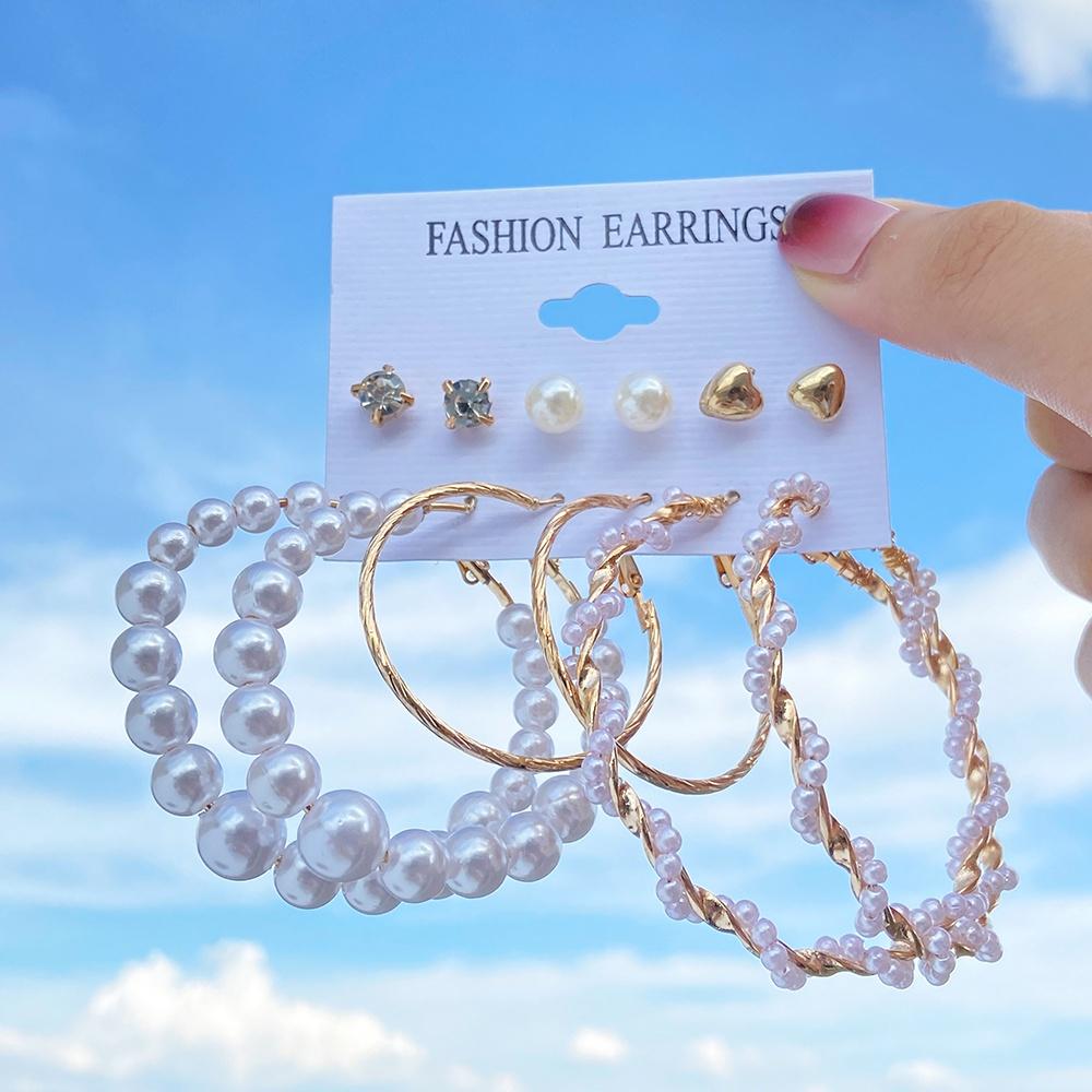 iF ME Модный комплект жемчужных серег, женские роскошные серьги-гвоздики с бабочкой и сердцем, золотые серьги-гвоздики из смолы, серьги-кольца, ювелирные аксессуары