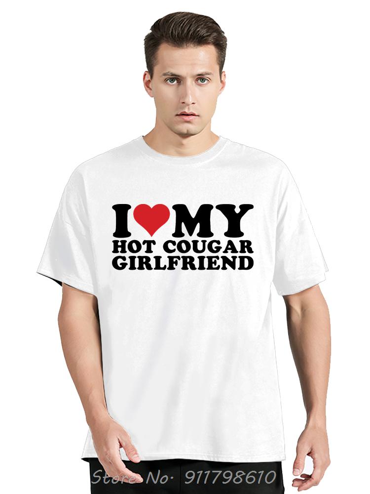 Забавная футболка из хлопка для мужчин с надписью «Я люблю свою взрослую девушку», летняя футболка, моя горячая кугуарша, футболка оверсайз, модная фитнес-футболка