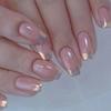 Short Ballet Pure Blush Nail Champagne Aurora French Nail Art Tablets High Quality Luxury Wear Nail Fake Nails
