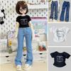 Mini Doll Skirt Scarves Cute Princess Tops Clothes New T-shirt Jeans Pants for 1/4 BJD 45cm Dolls