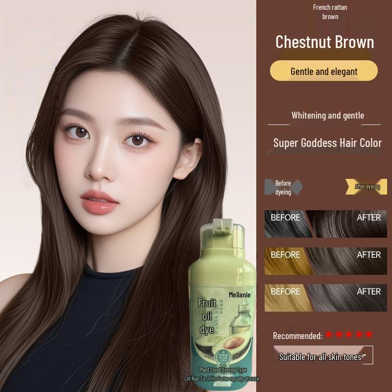 Meilando Pure Natural Fruit Oil Hair Dye - Non-Staining, Covers Grays, Brightens Skin, Trendy Colors