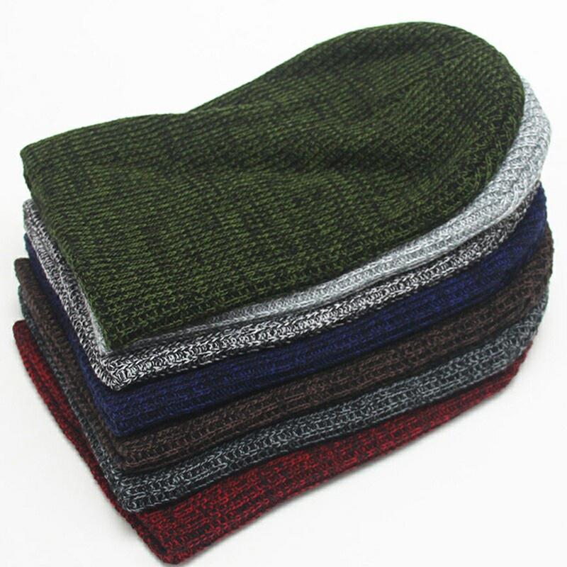 Winter Unisex Cotton Knit Hat Baggy Beanie Hat Crochet Outdoor Ski Cap Mask Skullies Toucas Gorros