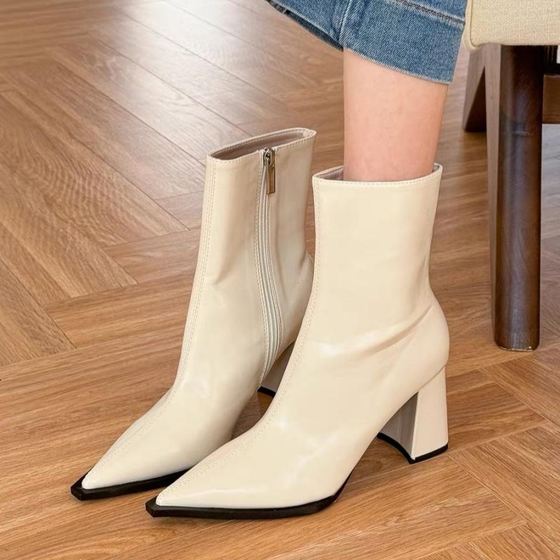 Острый носок женские ботильоны брендовые сексуальные туфли на высоком каблуке кожаные туфли зима 2025 тренд элегантные офисные туфли модные вечерние ботинки женские