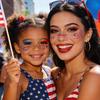 Waterproof Freckle Tattoos Stickers, USA Flag Face Stickers for Independence Day, Patriotic Temporary Body Art for Women Girls, Party Makeup
