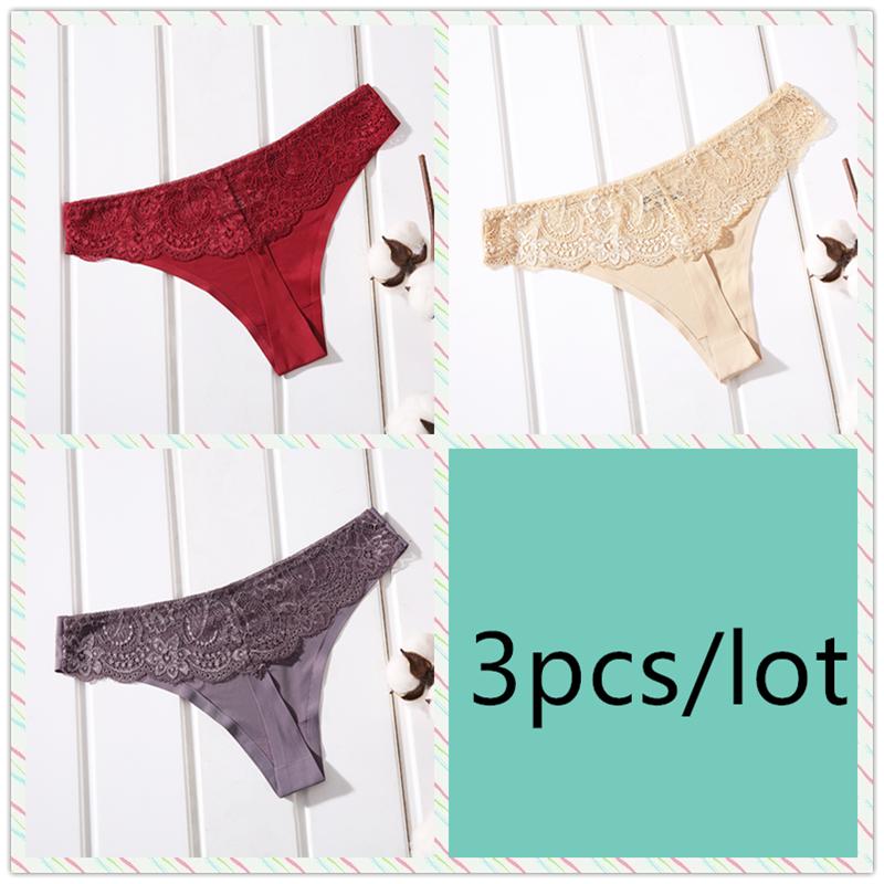Цельные бесшовные стринги Ice Silk с низкой посадкой, удобные женские трусики-трусики с прозрачным кружевом для девочек, сексуальные женские трусики-бикини в японском стиле
