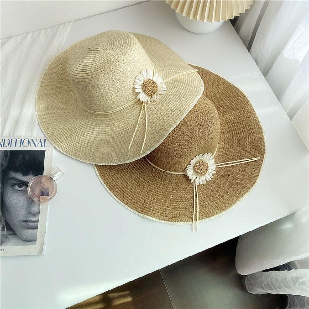 Соломенная шляпа в стиле бохо Sun Flower, весенне-летняя женская шляпа от солнца, модные складные соломенные шляпы для отпуска
