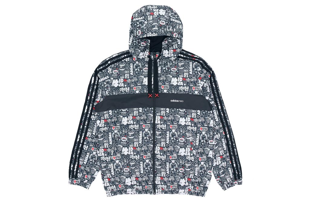 Adidas Neo Jackets Men's Black Hooded Thickened Other GL8086