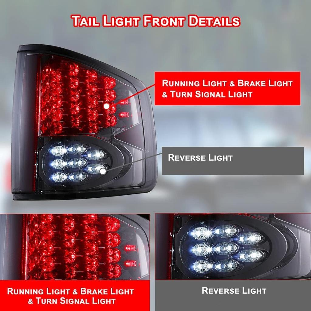 Светодиодные задние фонари для Chevy S10 1994-2004, GMC Sonoma, Isuzu Hombre - Хромированный корпус, Дымчатое стекло