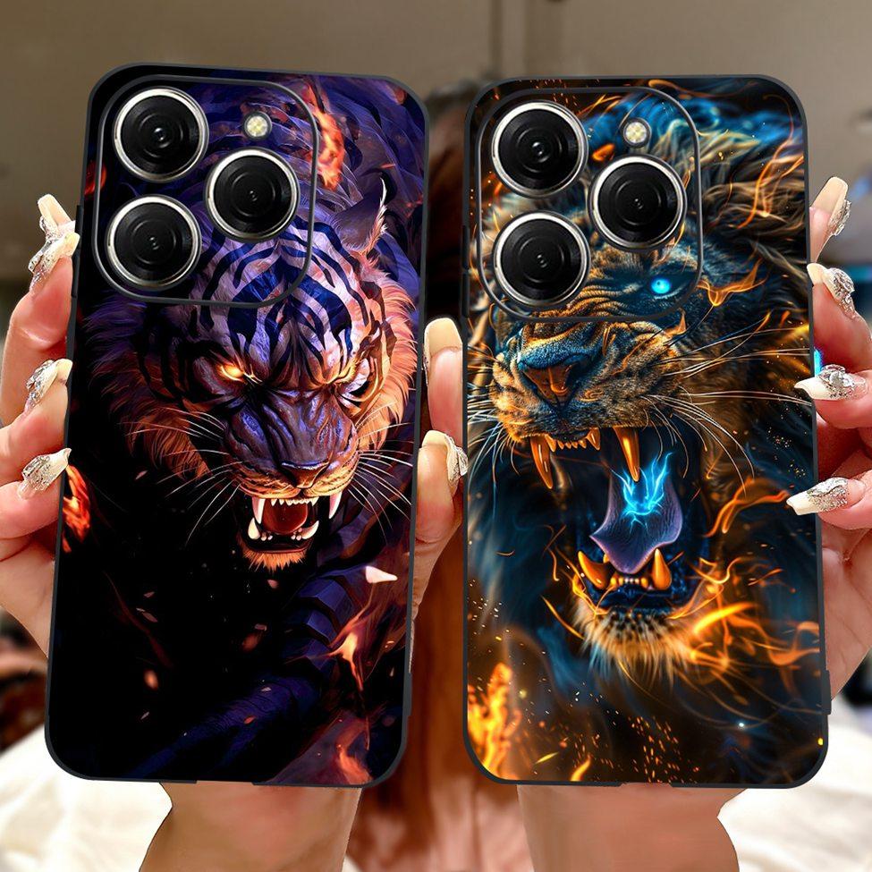 Для Tecno Spark 20 Pro KJ6 Задняя крышка Для Tecno Spark 20 Pro Чехол Черный Силикон Модный Роскошный Милый Мультяшный Ударопрочный Бампер