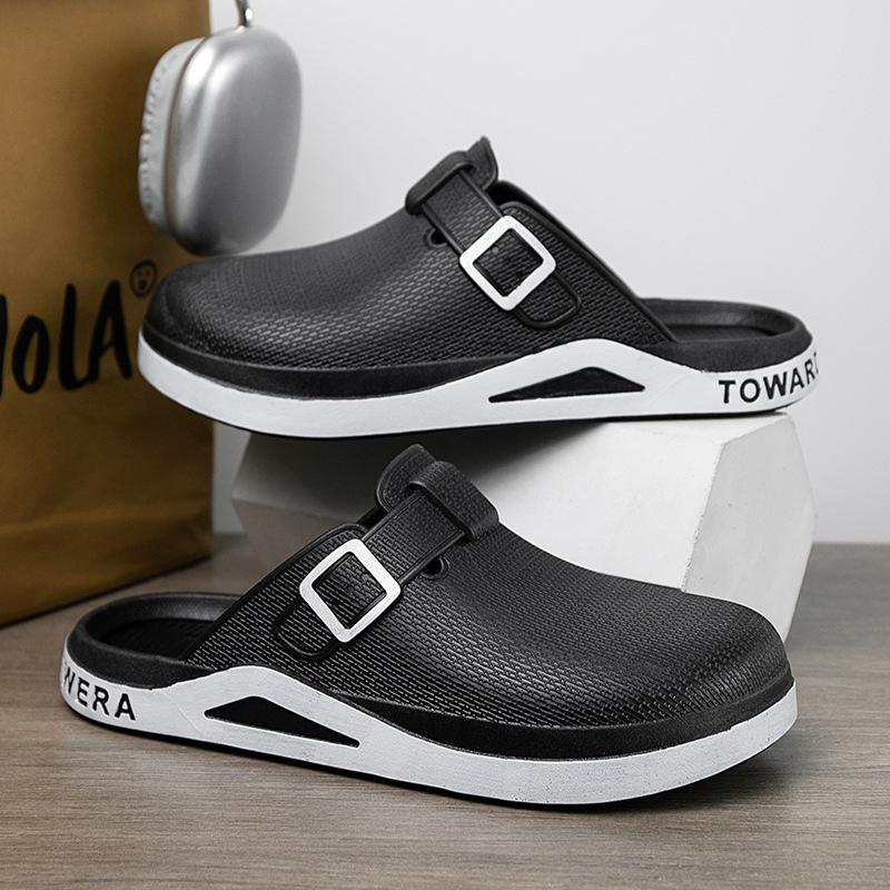 Полускользящие закрытые тапочки для мужчин летняя одежда для отдыха модные сандалии мужские ленивые туфли нескользящие сандалии с толстой подошвой