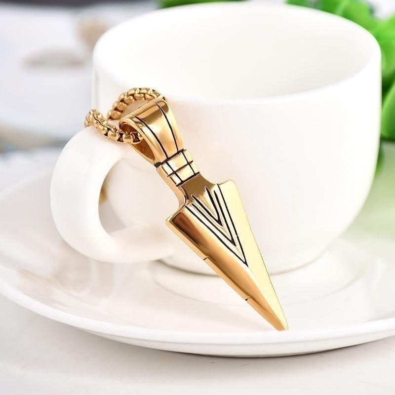 3 цвета мужские персонализированные дизайн стрелы кулон длинная цепочка ожерелья Forzen ювелирные изделия