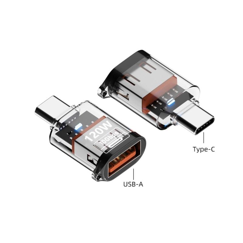 Type-C OTG Адаптер-Конвертер Поддержка 10 Гбит/с Передачи Данных 120 Вт Зарядка USB C Папа на USB 3.2 Мама Адаптер Портативный