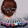 10pc Bridal Hair Jewelry Women Rose Flower Silver Pin U-shaped Pin Metal Barrette Clip Hairpins Wedding Hair Ornament Accessorie