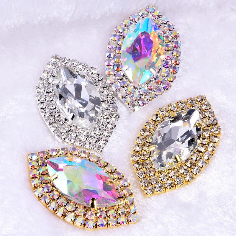 Золотая основа с серебряным основанием, стеклянная капля воды, овальный конский глаз, корсаж, брошь, пряжка, аксессуары для одежды своими руками